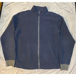 REI Co-op Mens Full Zip Fleece Jacket Navy Blue Mock Neck Large 205511-F19